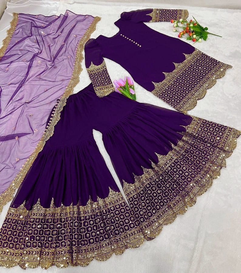 Party Wear 3 pc With Gharara