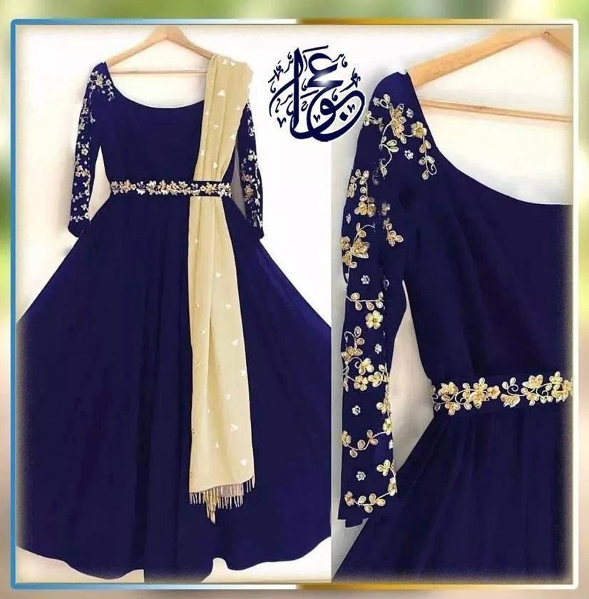 Embroidered Maxi with Belt 4pc