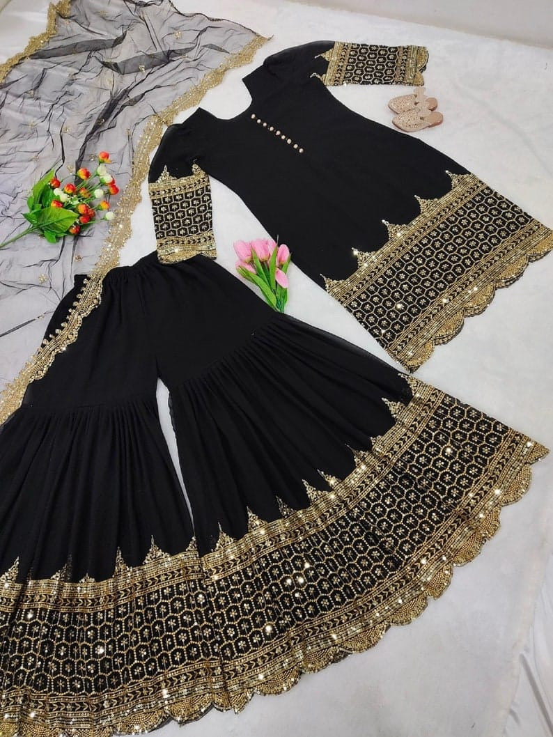 Party Wear 3 pc With Gharara