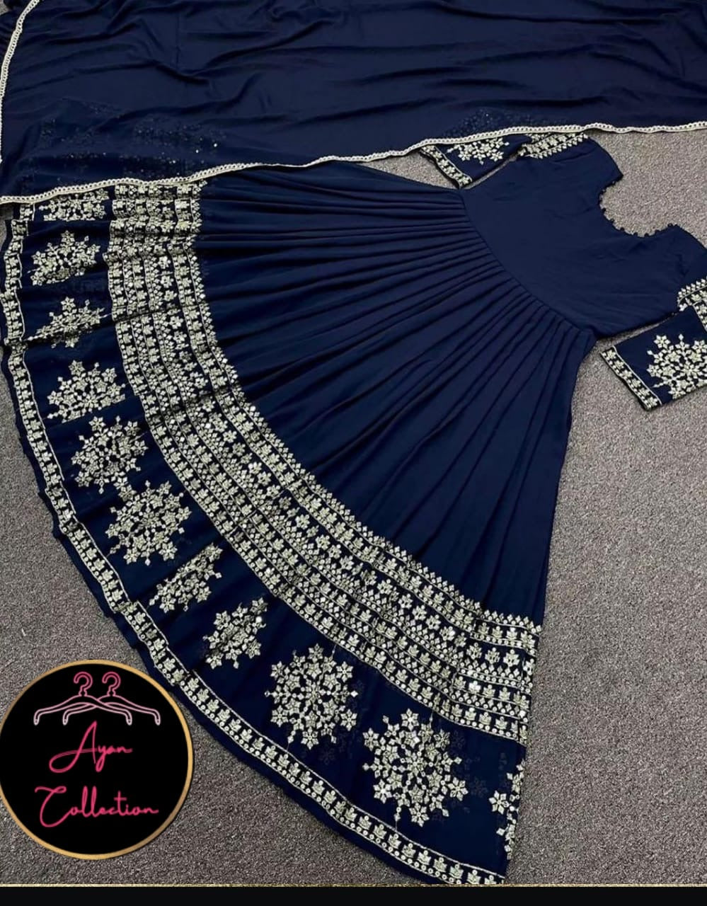 Eid Collection 🎁😍Border Sleeves Mini Star Heavy Embroidery Maxi With Dupatta 3Pcs