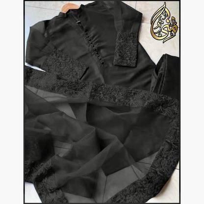 3 pc Full Embroidered Organza