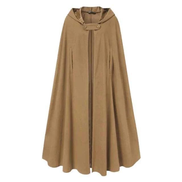 Women Stylish Long Cape Cloak Hooded Coat 🧥