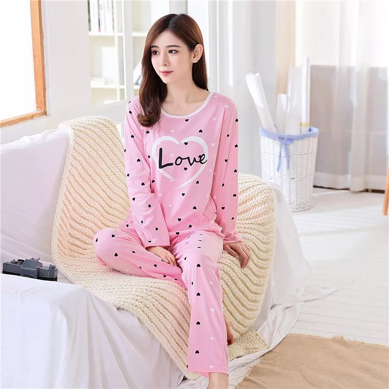 7 Designs Pink Night Jersey Suits