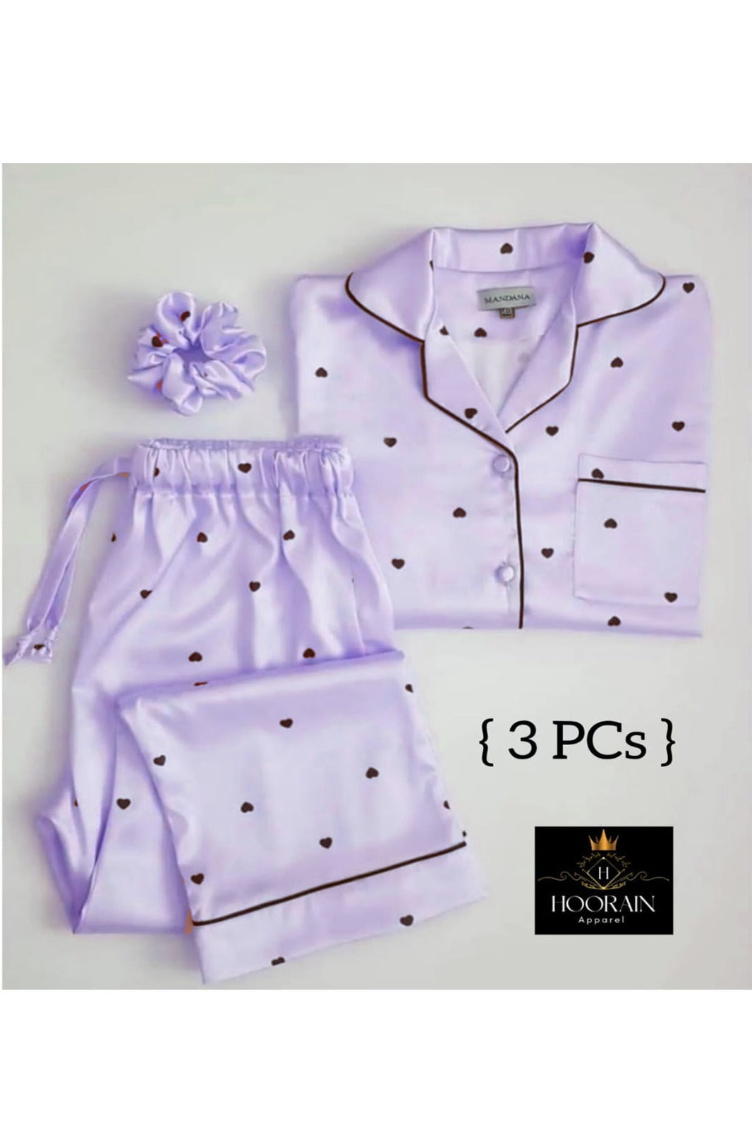 Heart Night Suit Set (3 PCs)