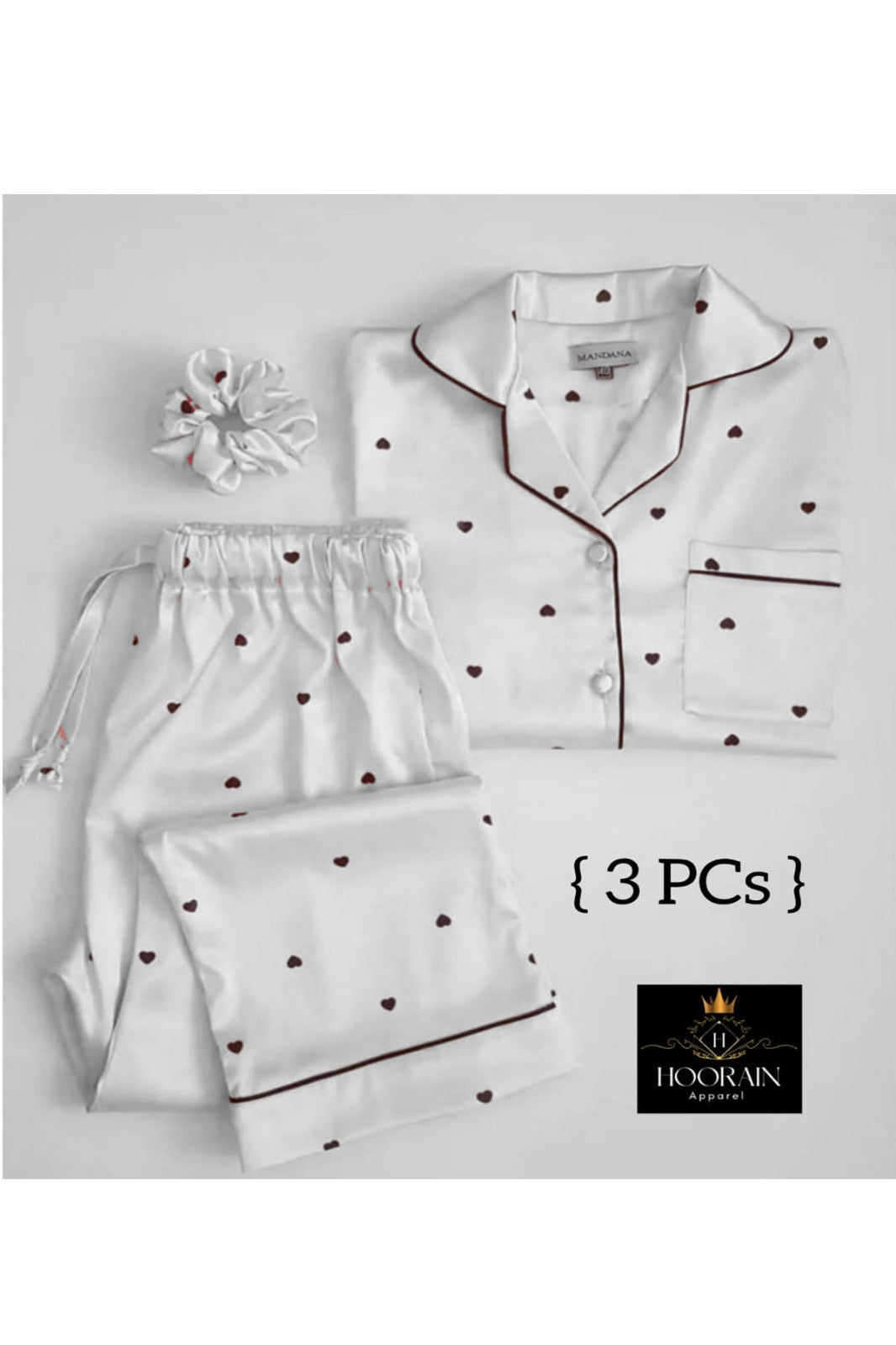 Heart Night Suit Set (3 PCs)