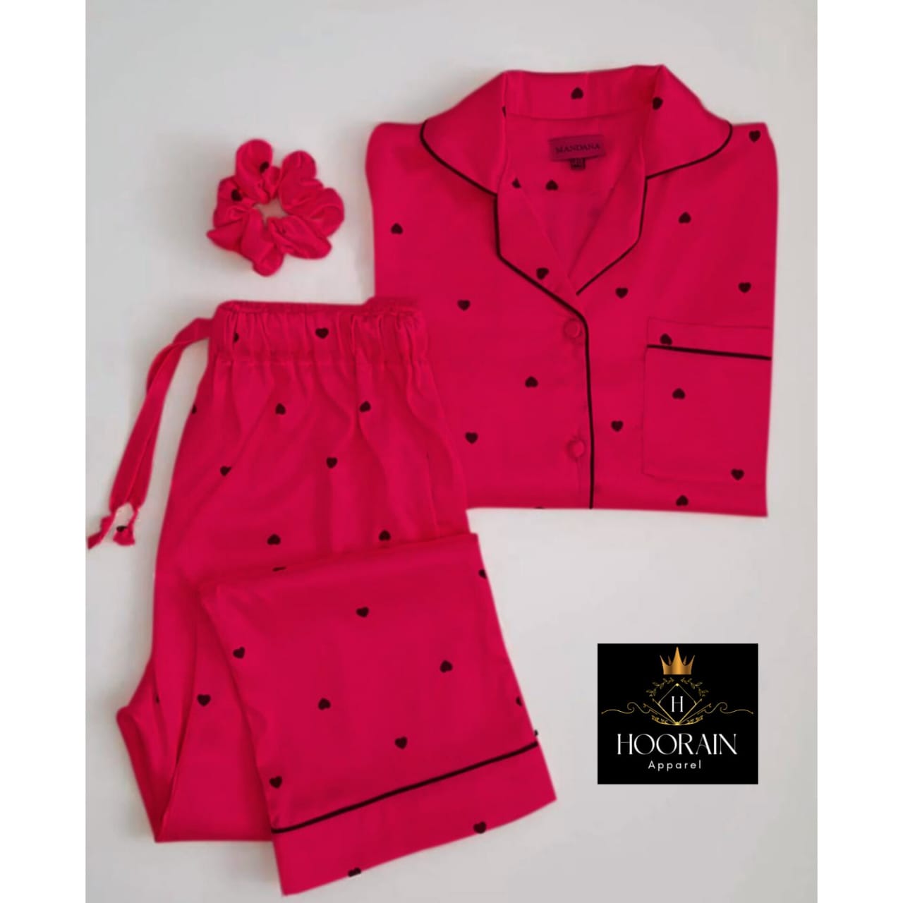 Heart Night Suit Set (3 PCs)